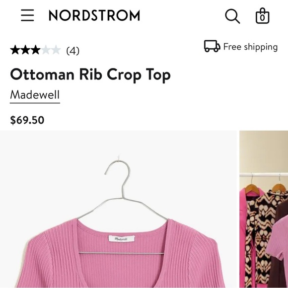 NWT Madewell ‘Ottoman Crop Sweater Tee’ in Ivory Size S - Picture 4 of 15